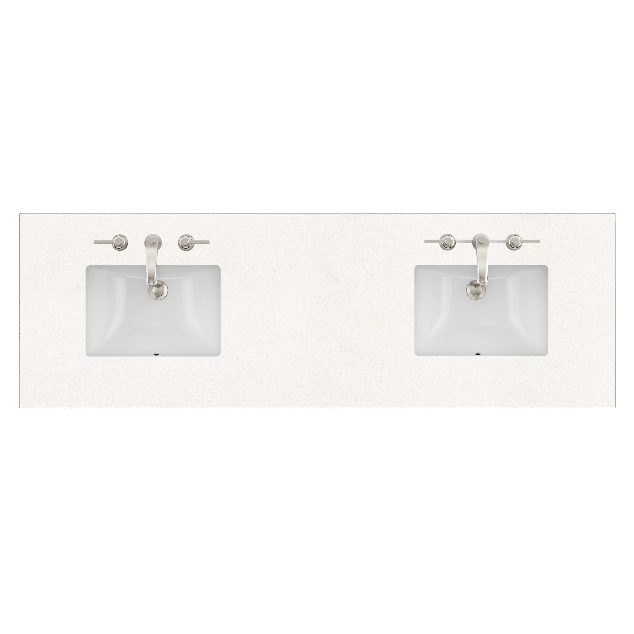 James Martin 72" Double Vanity Top with White Zeus (Quartz) countertop
