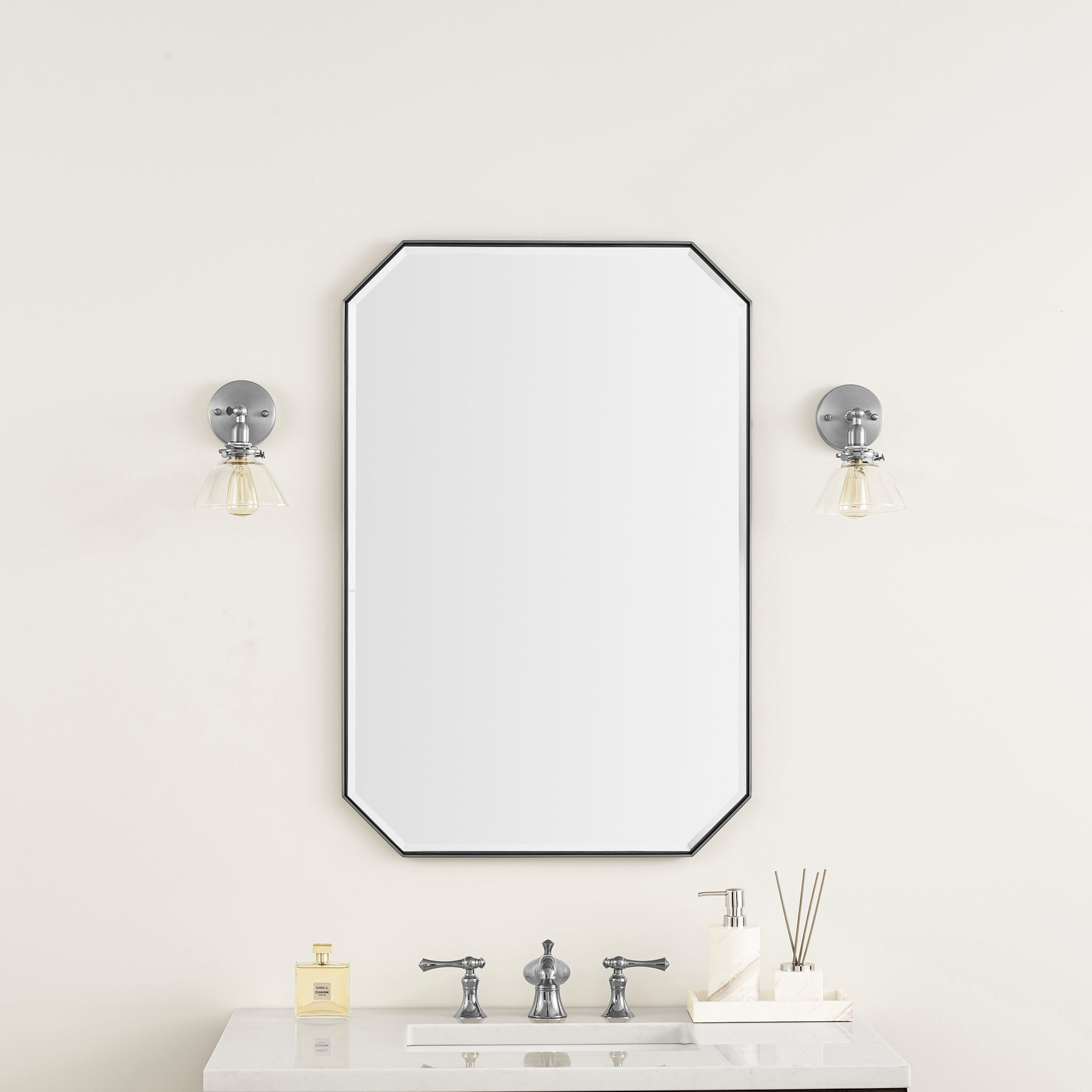 James Martin Rohe 24" Mirror, Satin Nickel, view 2