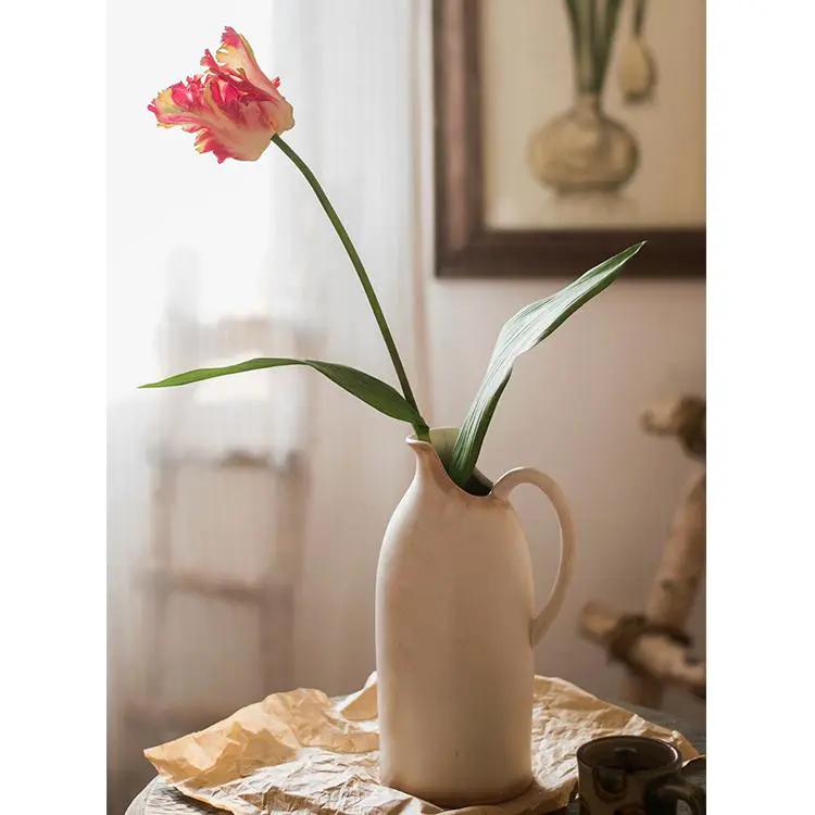 Faux Silk Flower Flame Tulip Stem 24" Tall by RusticReach