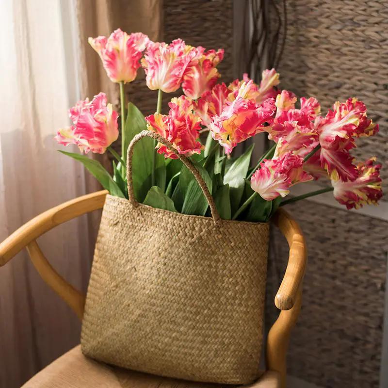 Faux Silk Flower Flame Tulip Stem 24" Tall by RusticReach