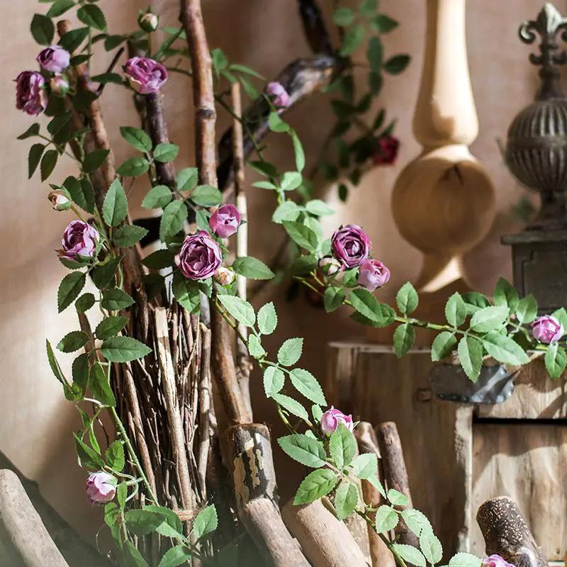 Artificial Silk Rose Vine 57" Long by RusticReach