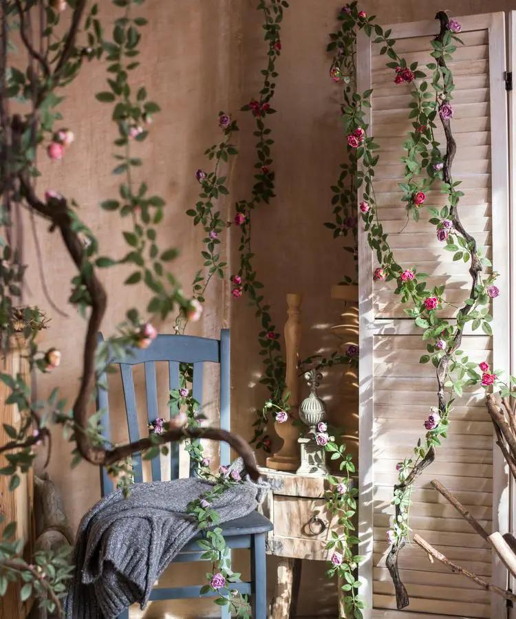 Artificial Silk Rose Vine 57" Long by RusticReach
