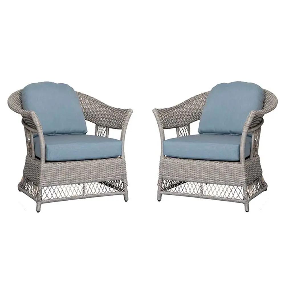2 Shell Aluminum & Rattan Stationary Chair by Outdoor-USA®