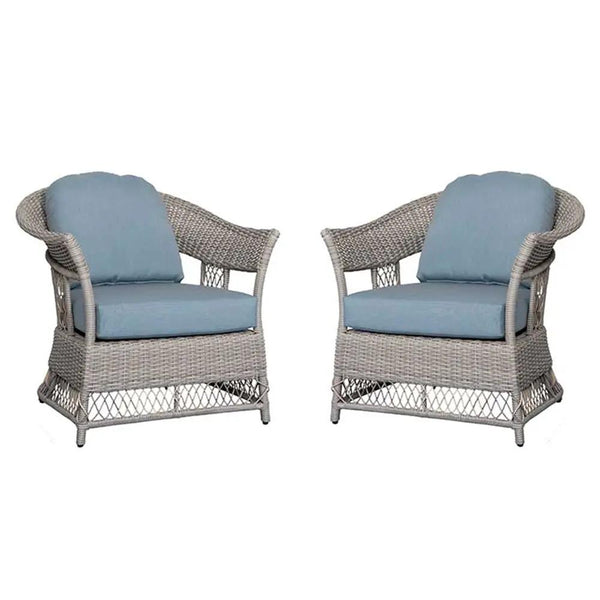 2 Shell Aluminum & Rattan Stationary Chair