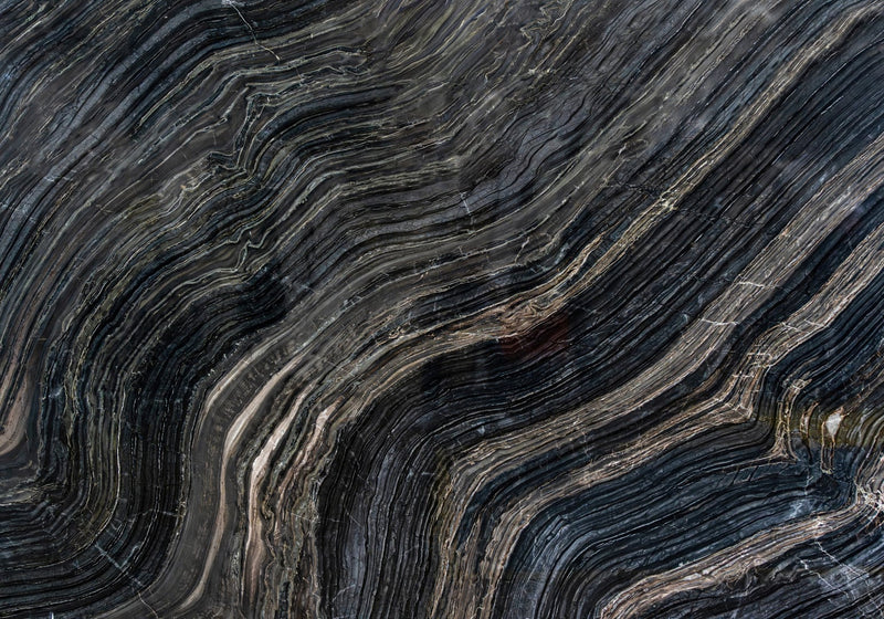 Silver Brown Wave Polished Marble Slab Random 1 1/4