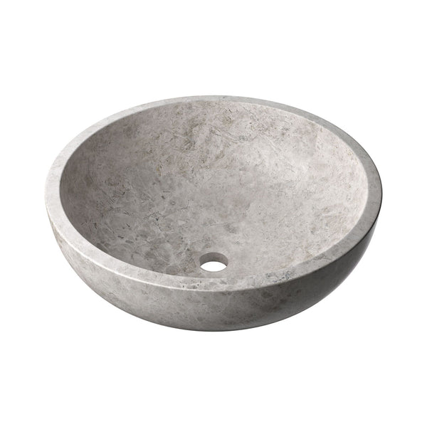 Silver Clouds Honed Vessel Marble Sink 18x6