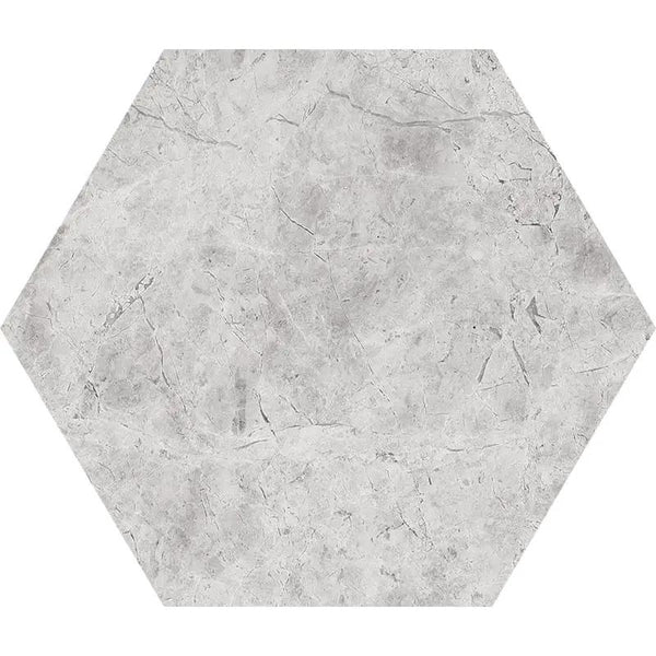 Silver Horizon Honed Hexagon Marble Tiles 5 25/32x5