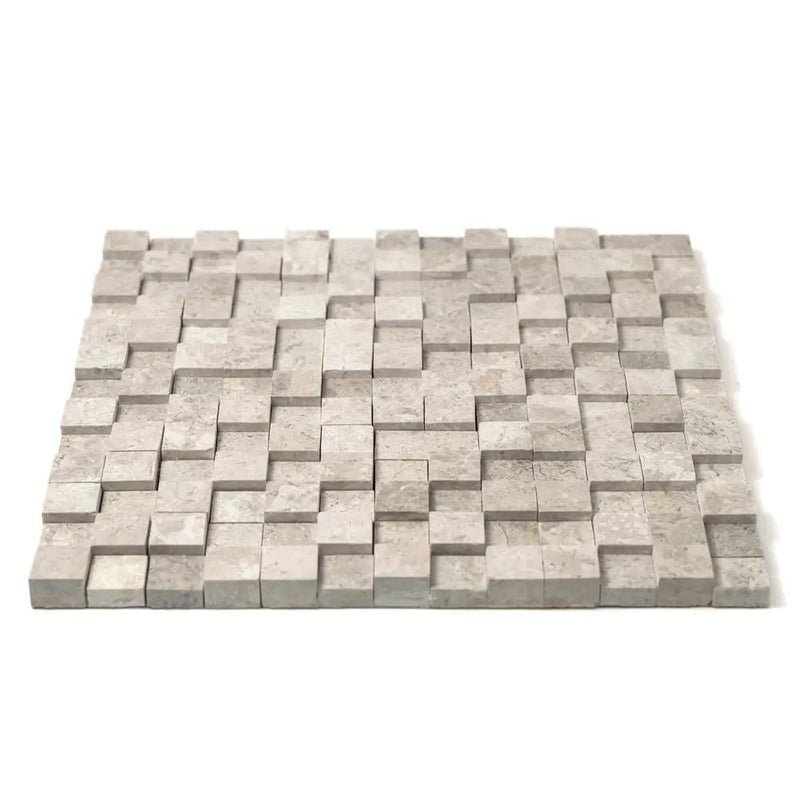 Silver Horizon Rock Face Forever Marble Mosaics 12x12 closeup 1