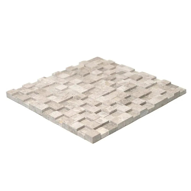 Silver Horizon Rock Face Forever Marble Mosaics 12x12 closeup 2