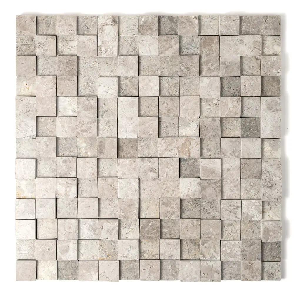 Silver Horizon Rock Face Forever Marble Mosaics 12x12