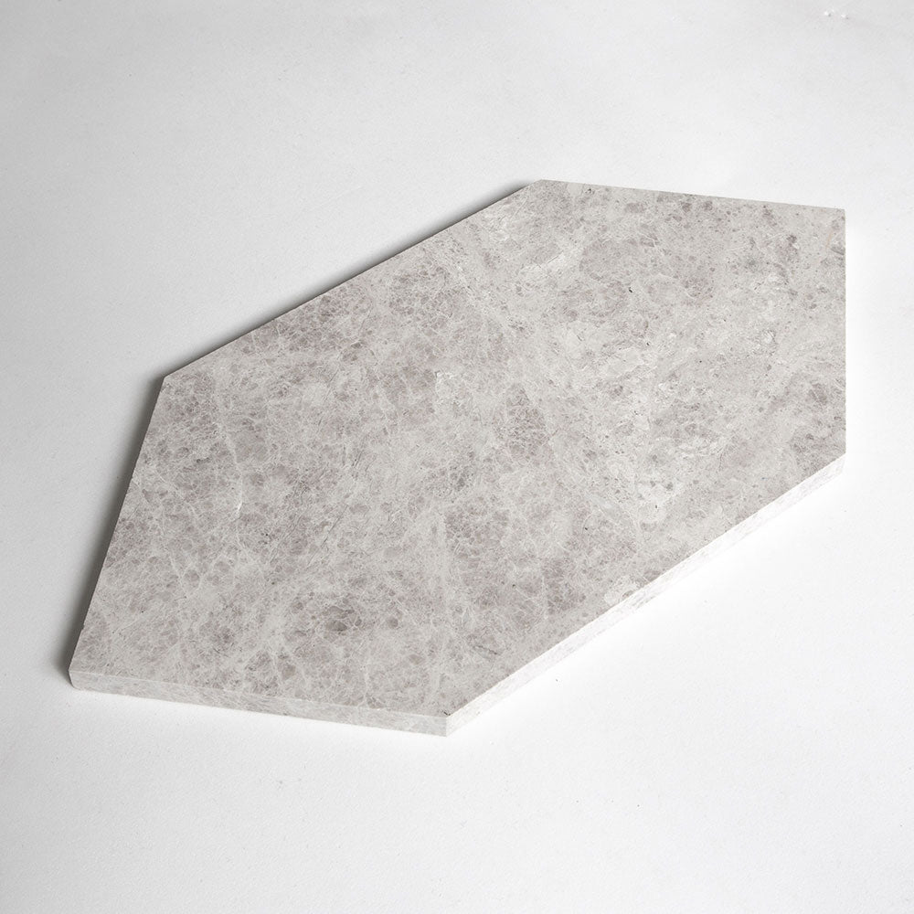 Silver Mystique Honed Large Hexagon Marble Tiles 6x12 Marble 6x12 Tiles — 3
