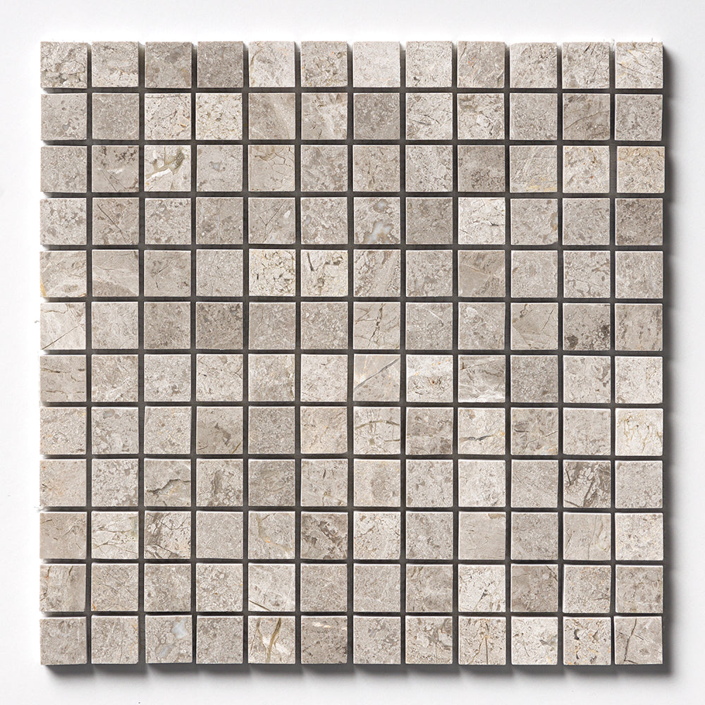 Silver Mystique Polished 1x1 Marble Mosaics 12x12 Marble Polished 12x12 Mosaics
