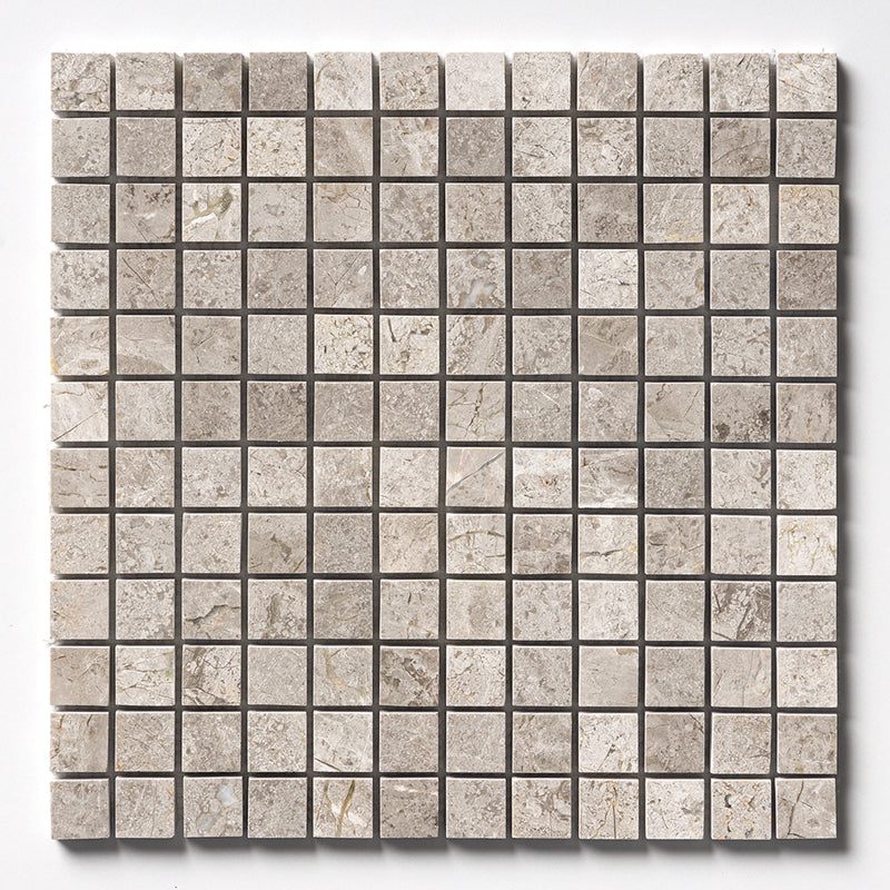 Silver Mystique Polished 1x1 Marble Mosaics 12x12 Marble Polished 12x12 Mosaics