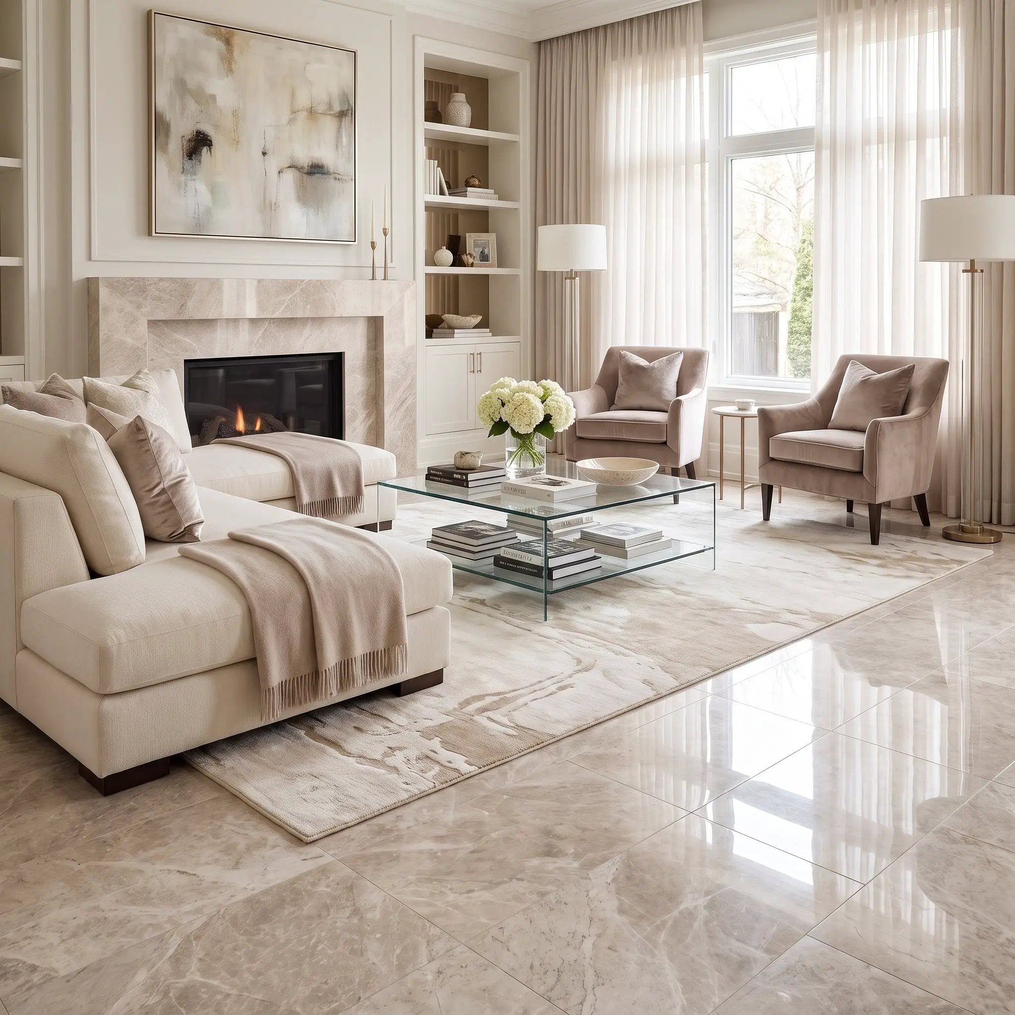Silver Mystique Polished Marble Tiles 12x24 by Stonetiledepot