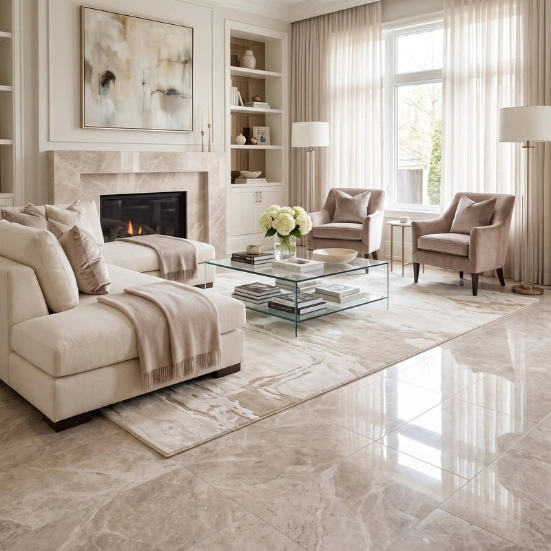 Silver Mystique Polished Marble Tiles 12x24 by Stonetiledepot