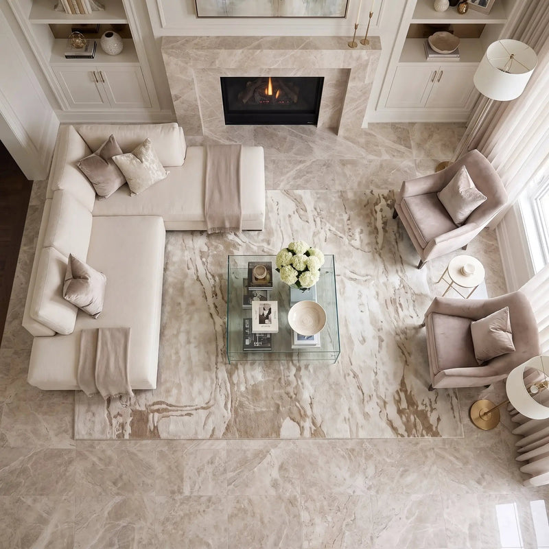 Silver Mystique Polished Marble Tiles 12x24 by Stonetiledepot
