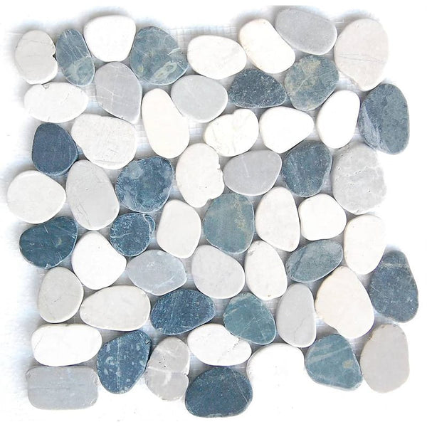 Silver Quartz Natural Pebble Mosaics 12x12