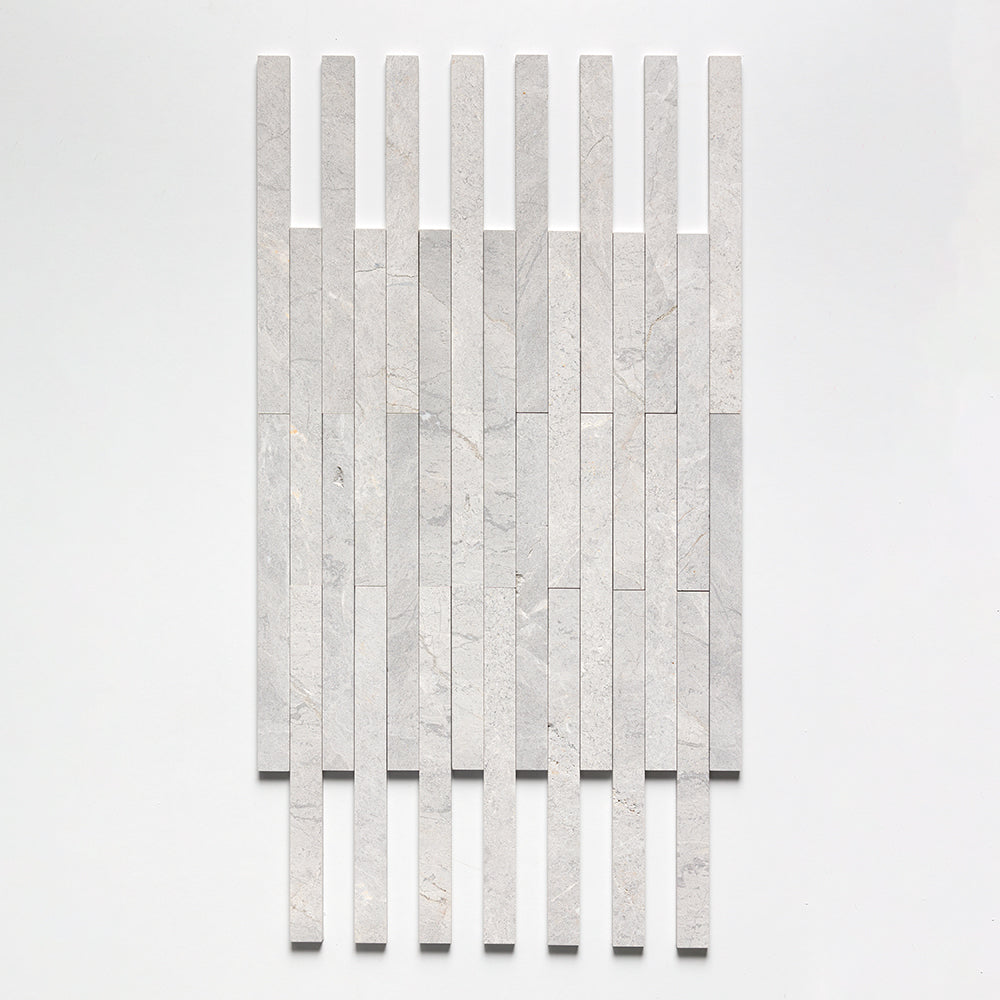 Silver Shadow Fine Textured Plank Marble Tiles 1 9/16x18 Marble Fine Textured 4x24 Tiles — 3