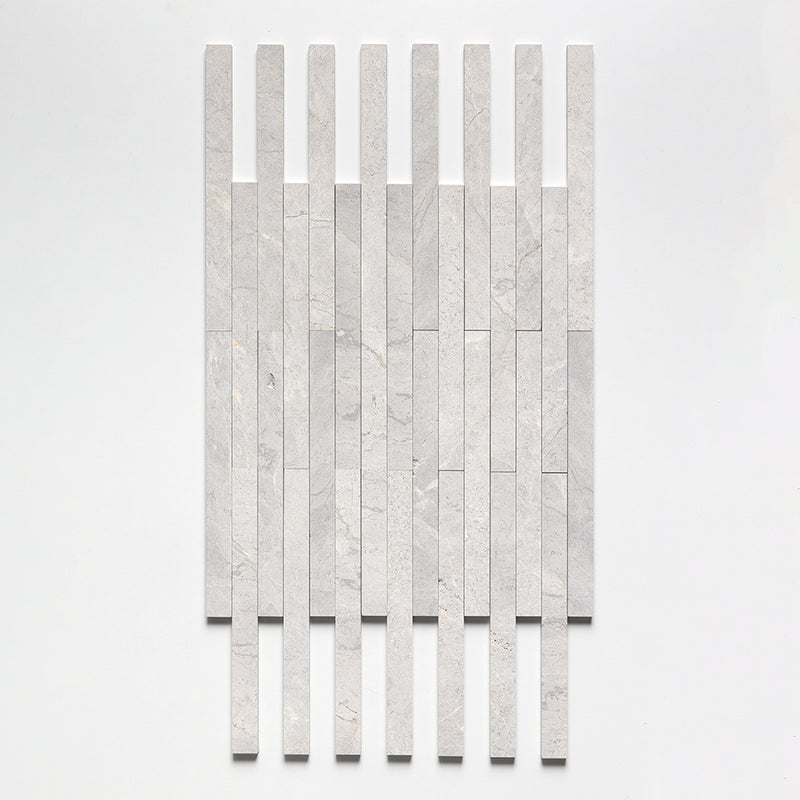 Silver Shadow Fine Textured Plank Marble Tiles 1 9/16x18 Marble Fine Textured 4x24 Tiles — 3