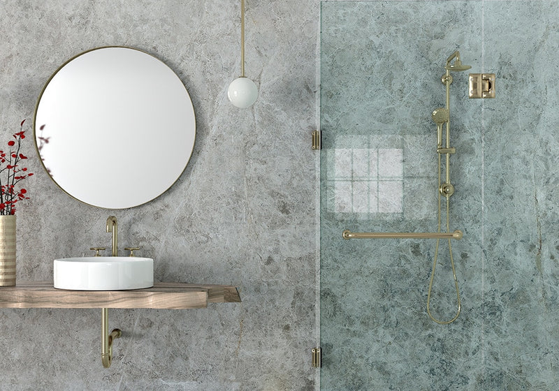 Silver Shadow Polished Marble Slab Random 3/4 room scene 3