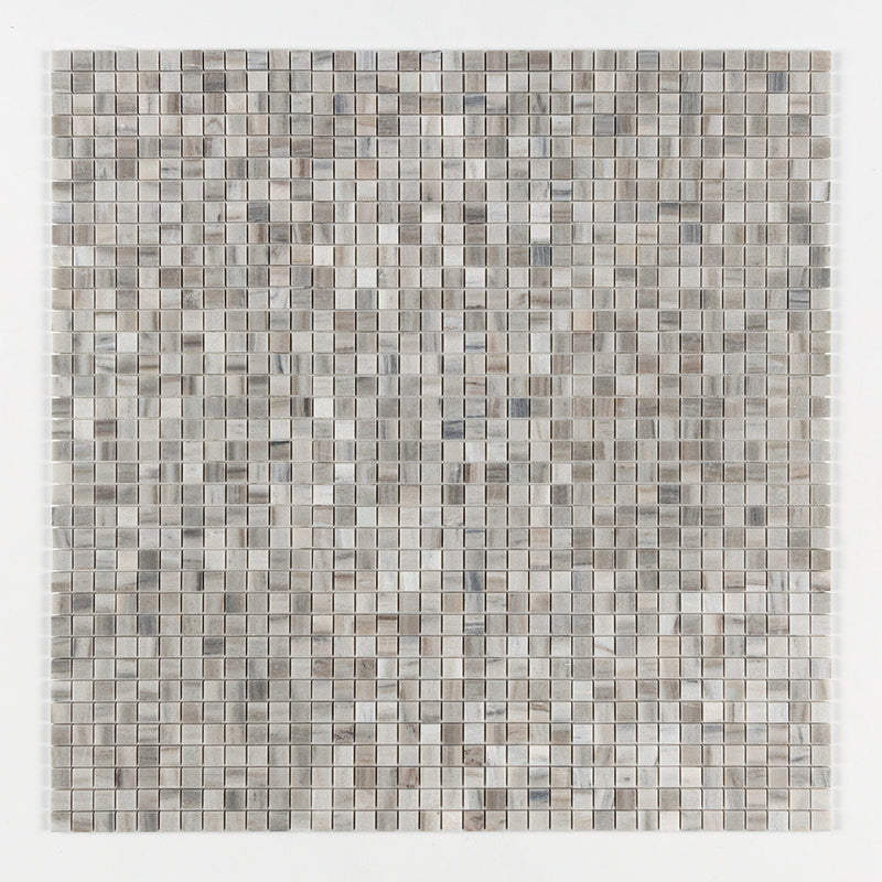 Silver Sky Honed 1x1 Marble Mosaics 12x12 Marble Honed 12x12 Mosaics — 1