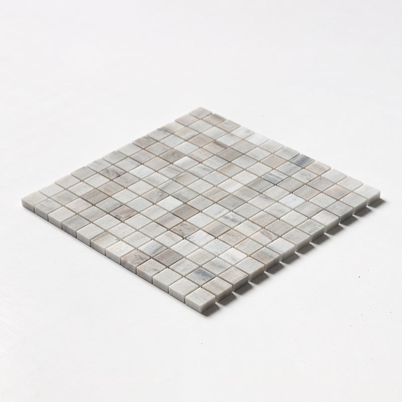 Silver Sky Honed 1x1 Marble Mosaics 12x12 Marble Honed 12x12 Mosaics — 2