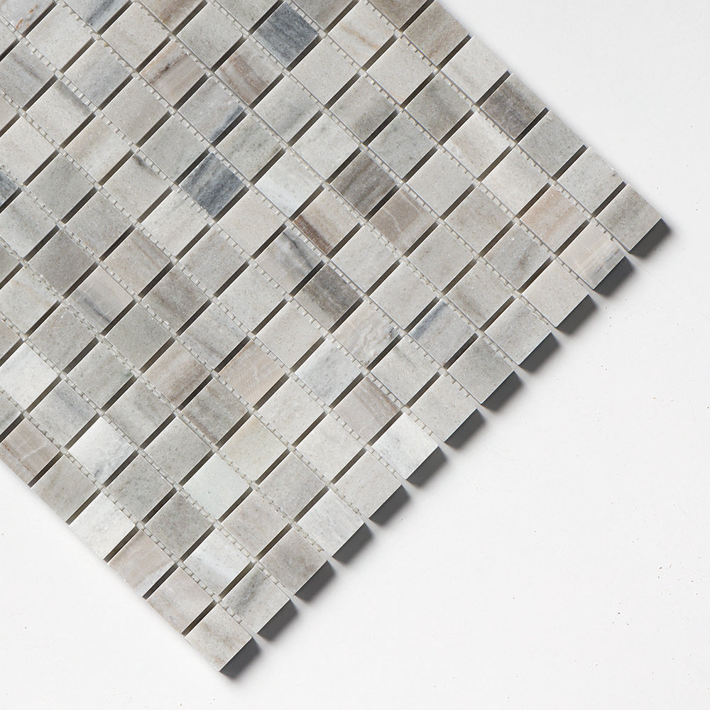 Silver Sky Honed 1x1 Marble Mosaics 12x12 Marble Honed 12x12 Mosaics — 3