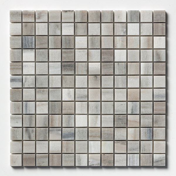 Silver Sky Honed 1x1 Marble Mosaics 12x12