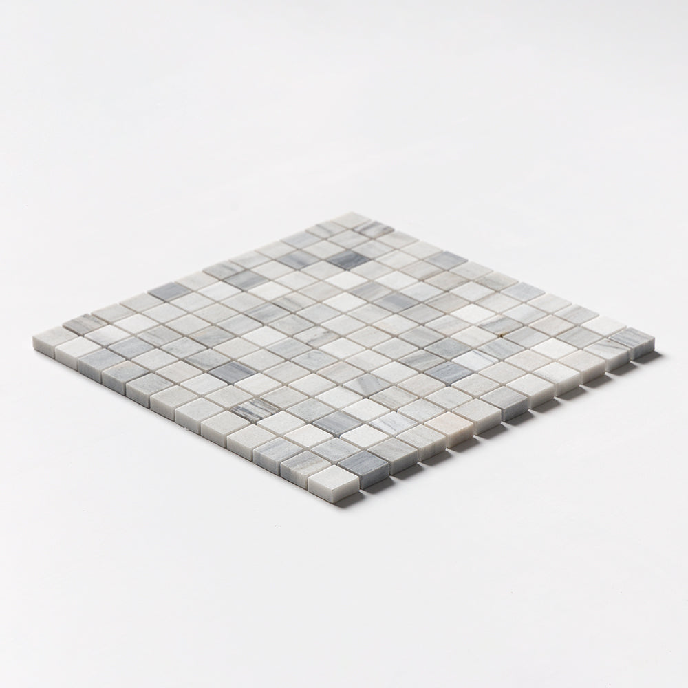 Silver Sky Honed 1x1 Marble Mosaics 12x12 Marble Honed 12x12 Mosaics — 2
