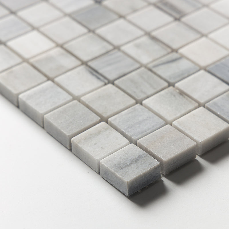 Silver Sky Honed 1x1 Marble Mosaics 12x12 Marble Honed 12x12 Mosaics — 4