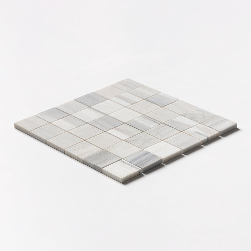 Silver Sky Honed 2x2 Marble Mosaics 12x12 Marble Honed 12x12 Mosaics — 2