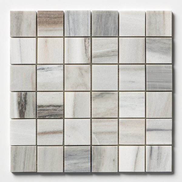 Silver Sky Honed 2x2 Marble Mosaics 12x12
