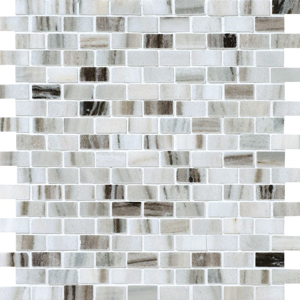Silver Sky Honed 5/8x1 1/4 Marble Mosaics 12x12