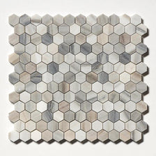 Silver Sky Honed Hexagon 1x1 Marble Mosaics 11 1/2x12 1/4