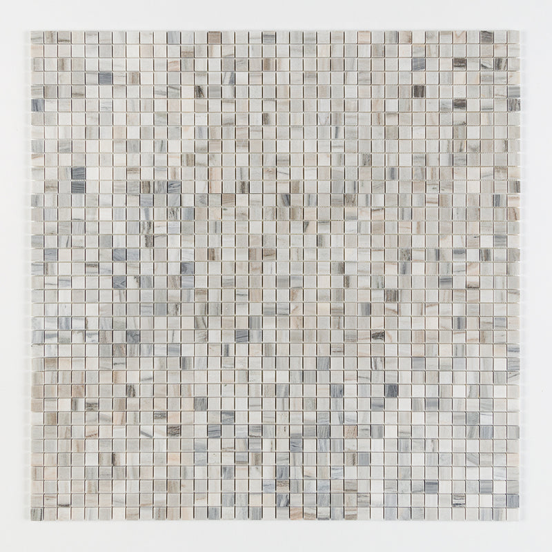 Silver Sky Polished 1x1 Marble Mosaics 12x12 Marble Polished 12x12 Mosaics — 1