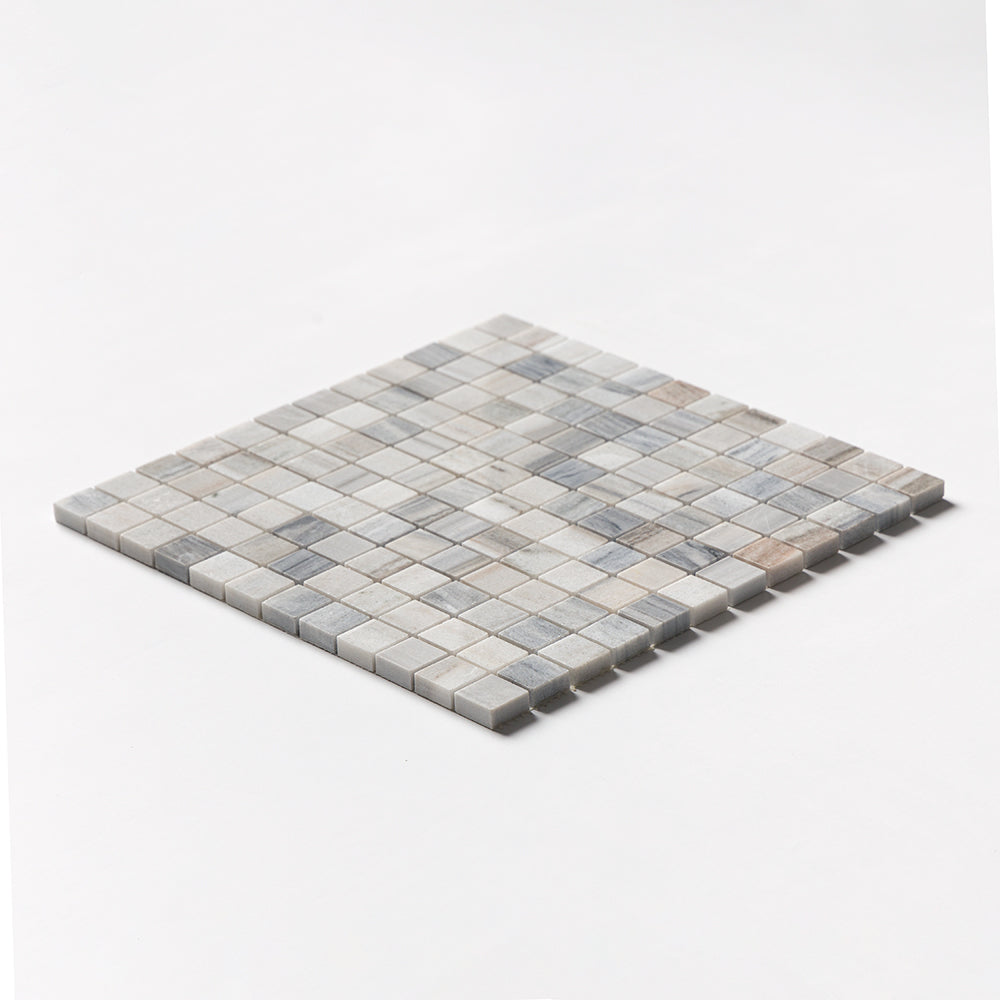 Silver Sky Polished 1x1 Marble Mosaics 12x12 Marble Polished 12x12 Mosaics — 2