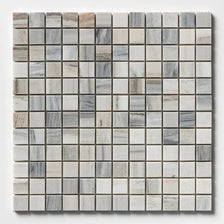Silver Sky Polished 1x1 Marble Mosaics 12x12