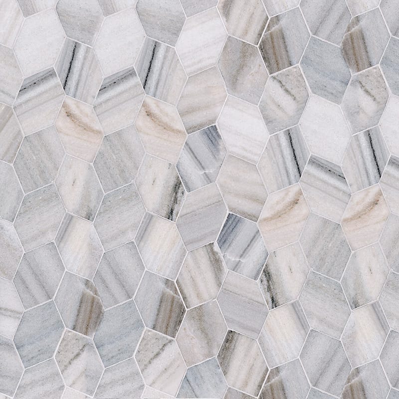 Silver Sky Polished Autumn Leaf Marble Mosaics 11 13/16x13 9/16 Marble Polished 14x14 Mosaics