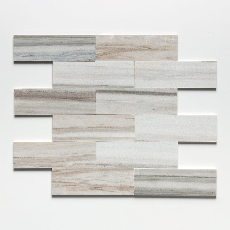 Silver Sky Polished Subway Marble Tiles 4x12 Marble Polished 4x12 Tiles — 1