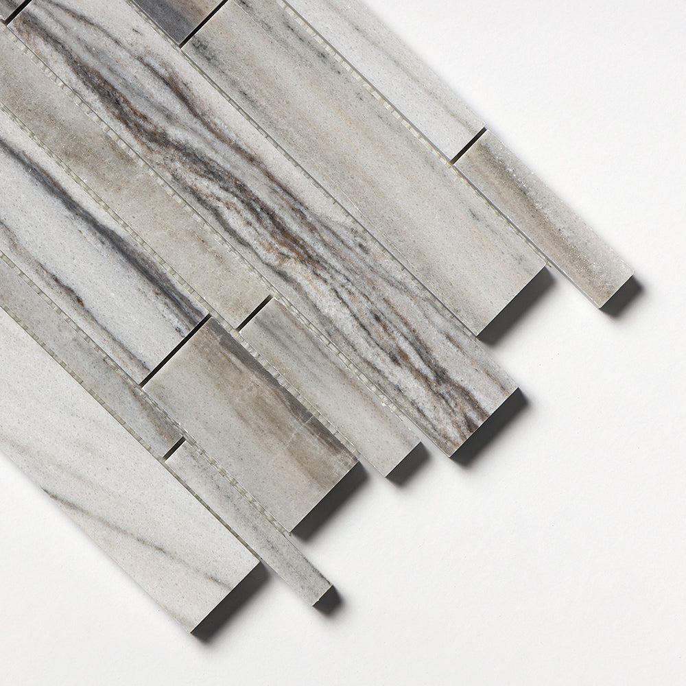 Silver Sky Polished Slides Marble Mosaics 12x16 Marble Polished 12x18 Mosaics — 3