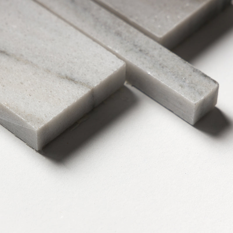 Silver Sky Polished Slides Marble Mosaics 12x16 Marble Polished 12x18 Mosaics — 4
