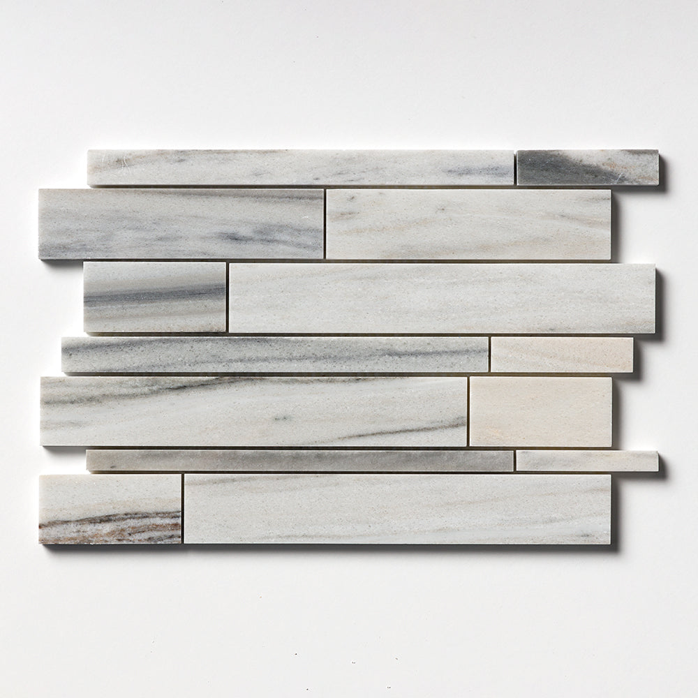 Silver Sky Polished Slides Marble Mosaics 12x16 Marble Polished 12x18 Mosaics
