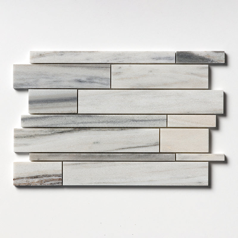 Silver Sky Polished Slides Marble Mosaics 12x16 Marble Polished 12x18 Mosaics