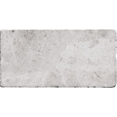 Silver Sky Tumbled Subway Marble Tiles 3x6