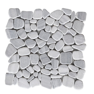 Silver Sky Tumbled Pebble Mosaics 12x12