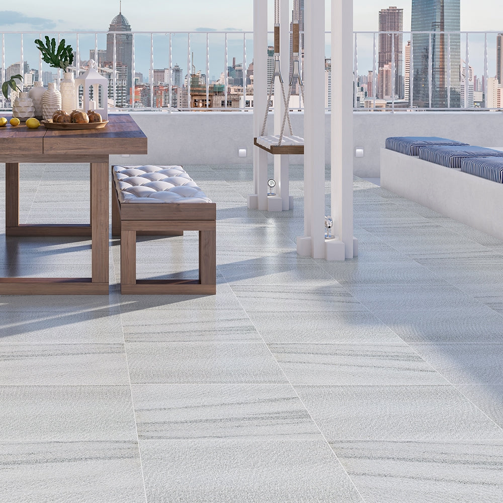 Silver Sky Vein Cut Rustic Textured Marble Tiles 16x24 Marble Rustic Textured 16x24 Tiles — 2