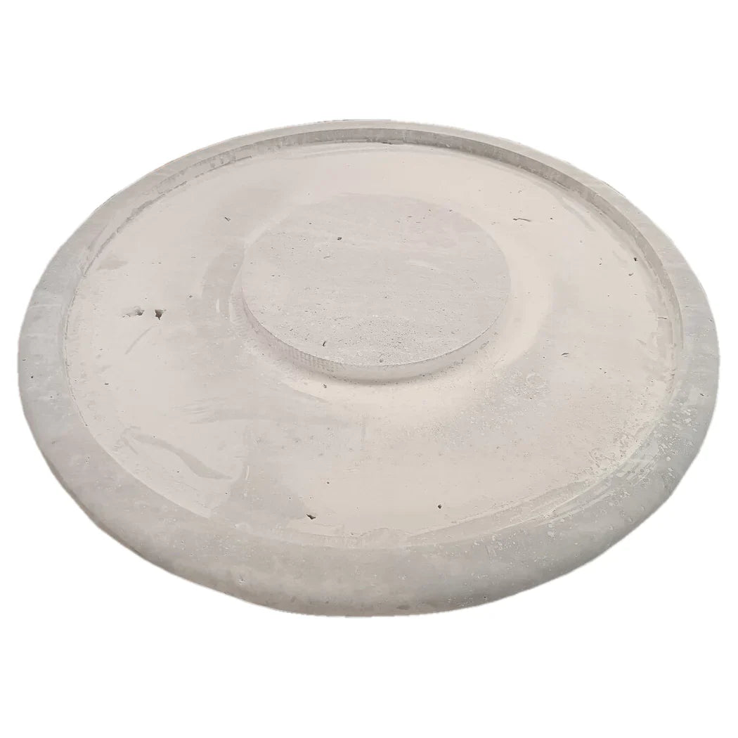Silver Travertine Vein-cut Round Honed 2" Tabletop Coffee Table (D)36" (H)16" by GobekDesign