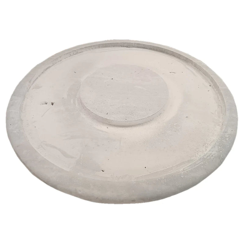 Silver Travertine Vein-cut Round Honed 2" Tabletop Coffee Table (D)36" (H)16" by GobekDesign
