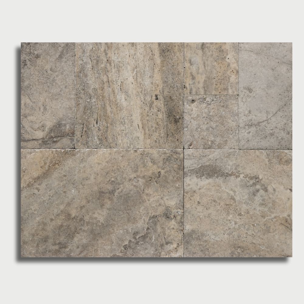 Silver Tumbled French Pattern Travertine Pavers French Pattern Travertine Tumbled Various Pavers