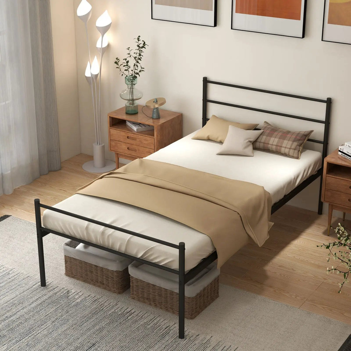 Twin Size Metal Bed Frame Platform with Headboard, photo 2 of 9